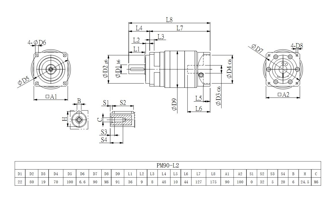 伺服行星減速機PM90_L2圖紙 伺服行星減速機PM90_L2圖紙