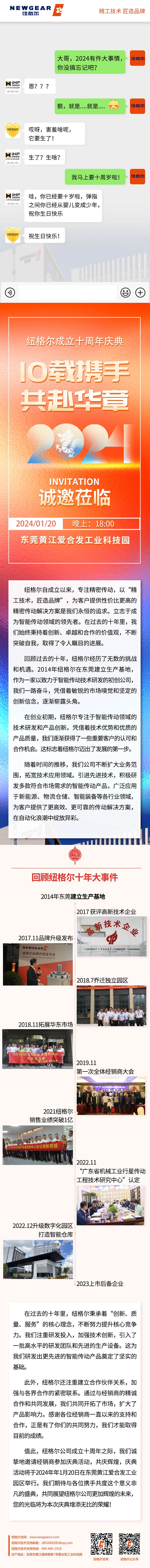 紐格爾：邀請您參加十周年慶典，1月20日不見不散！